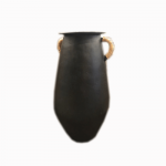 Pot w/2 Handles & Rattan Handle Black