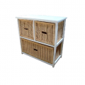 Bondi Rattan 3 Drawer Cabinet - White